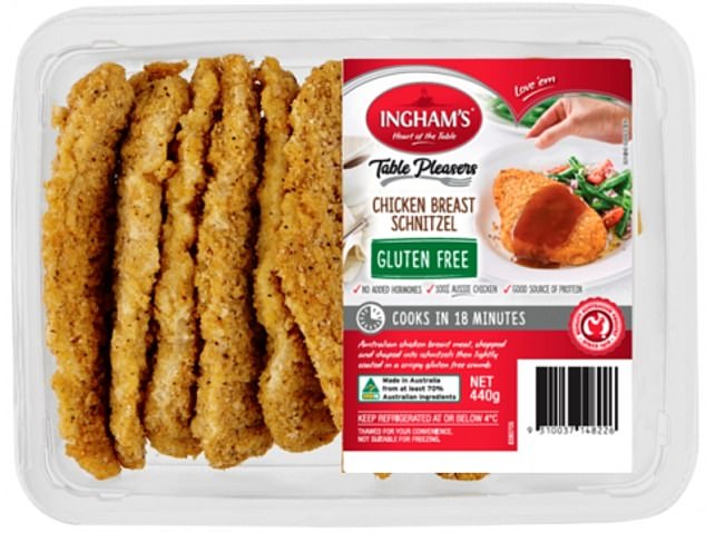 Ingham's gluten-free chicken schnitzels have been recalled from sale in Victoria amid concerns they contain gluten